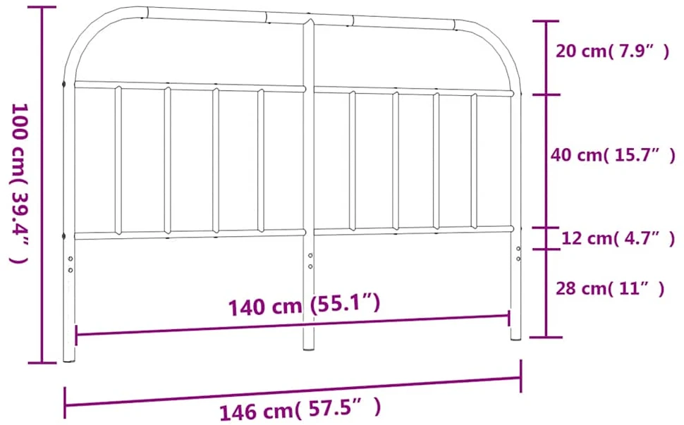 Metalinis galvūgalis, juodos spalvos, 140cm