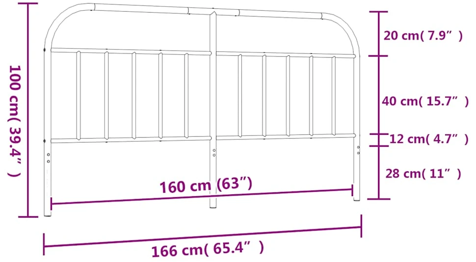 Metalinis galvūgalis, juodos spalvos, 160cm
