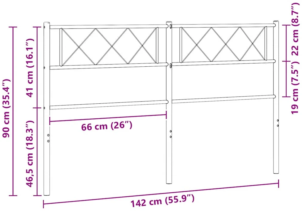 Metalinis galvūgalis, juodos spalvos, 135cm