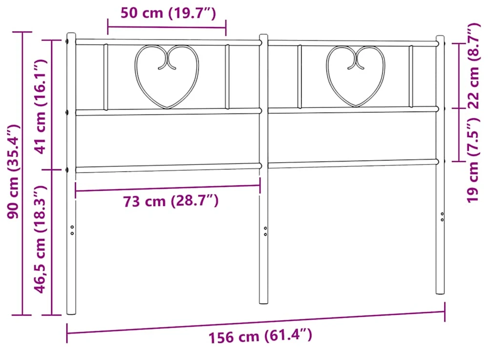 Metalinis galvūgalis, juodos spalvos, 150cm