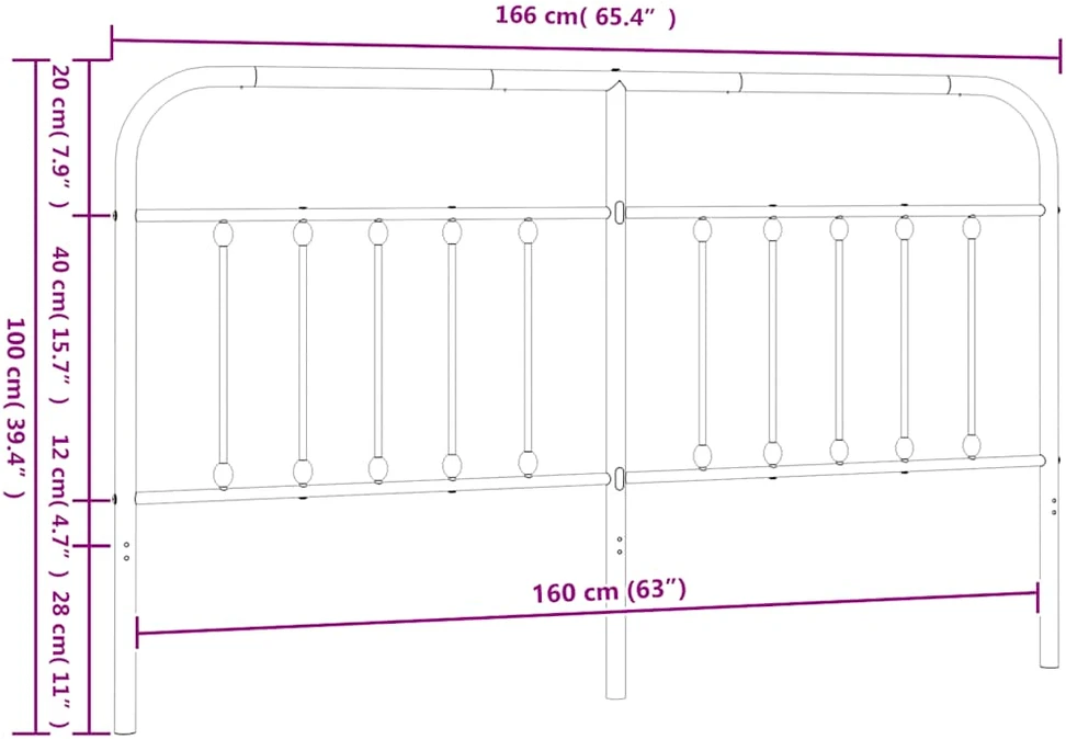 Metalinis galvūgalis, juodos spalvos, 160cm