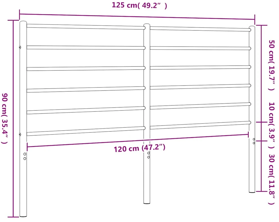 Metalinis galvūgalis, juodos spalvos, 120cm