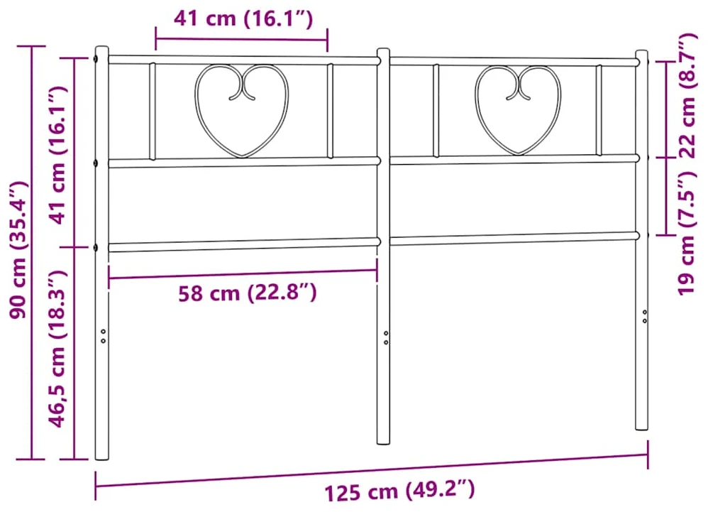 Metalinis galvūgalis, juodos spalvos, 120cm