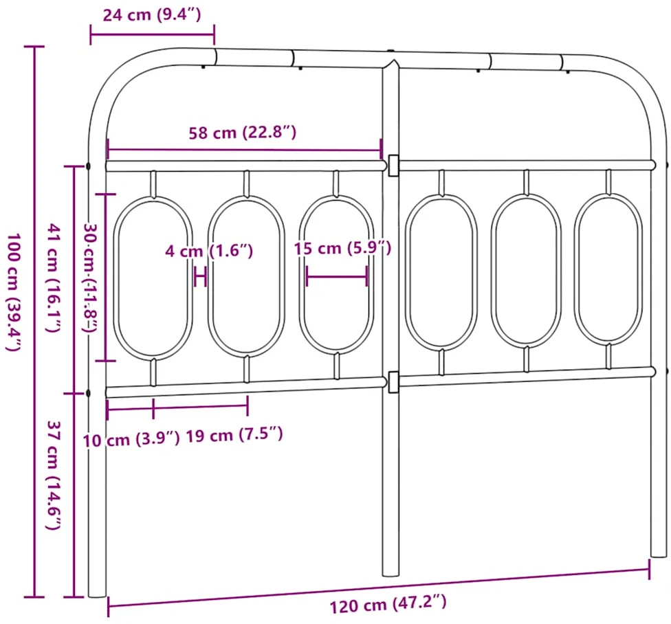Metalinis pakaitinis galvūgalis, juodos spalvos, 120cm