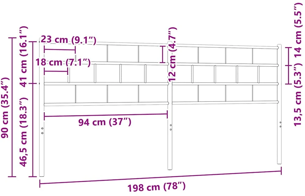 Metalinis galvūgalis, juodos spalvos, 193cm