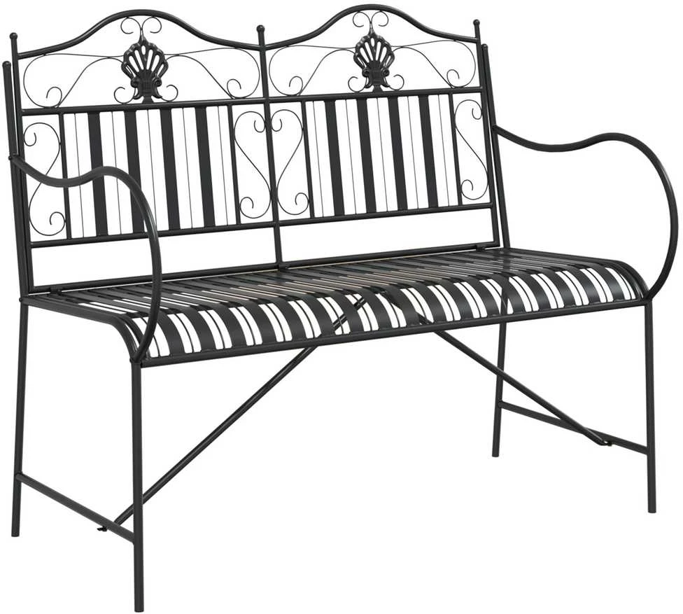 Sodo suolas 2 -Seater 103,5 x 59 x 89 cm Plienas Juoda