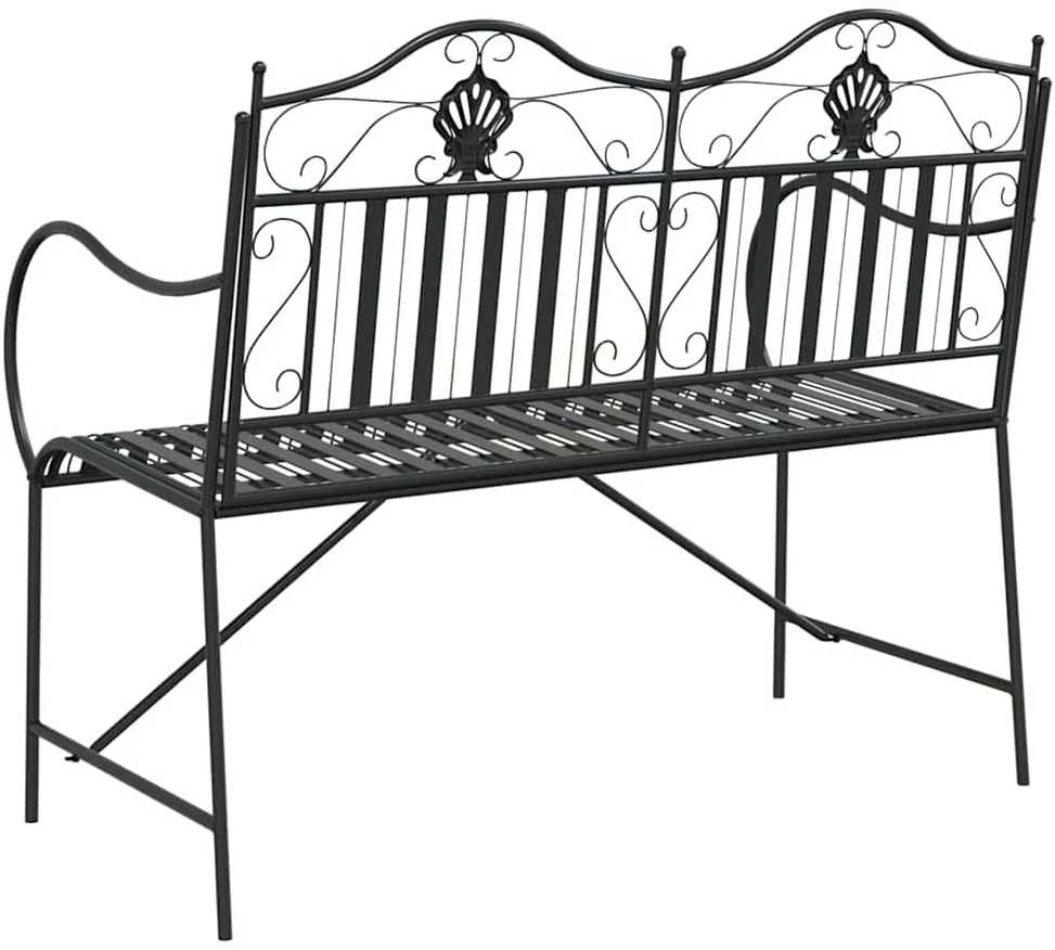 Sodo suolas 2 -Seater 103,5 x 59 x 89 cm Plienas Juoda