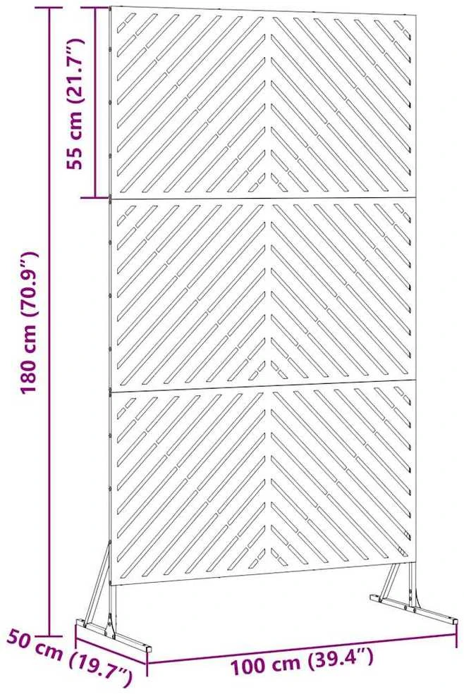 Privatumo žaliuzės 100 x 50 x 180 cm Plienas Antracito