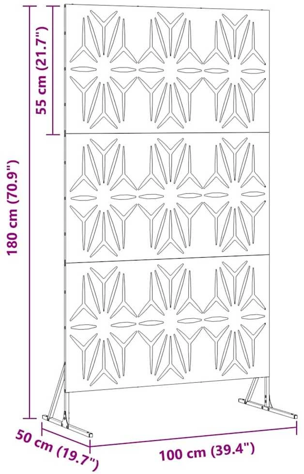 Privatumo žaliuzės 100 x 50 x 180 cm Plienas Antracito