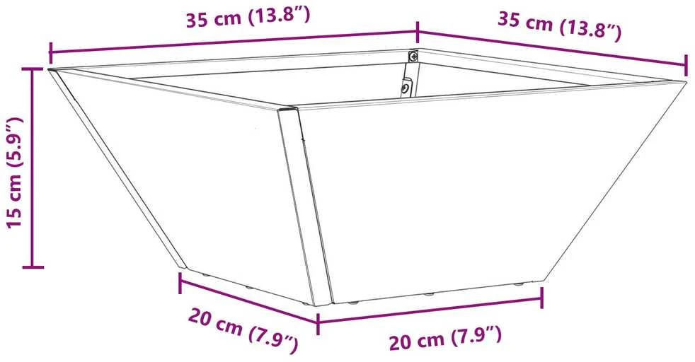 Sodo vazonas Sidabrinė 35 x 35 x 15 cm Galvanizuotas plienas