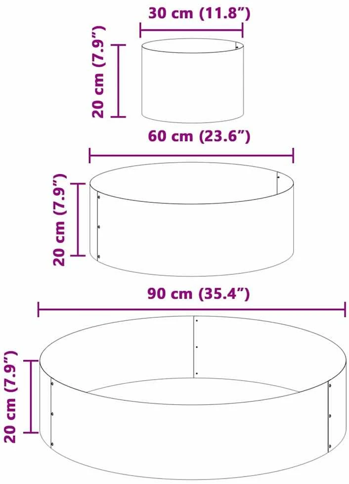 Sodo vazonas Balta 90 x 90 x 20 cm Šaltai valcuotas plienas