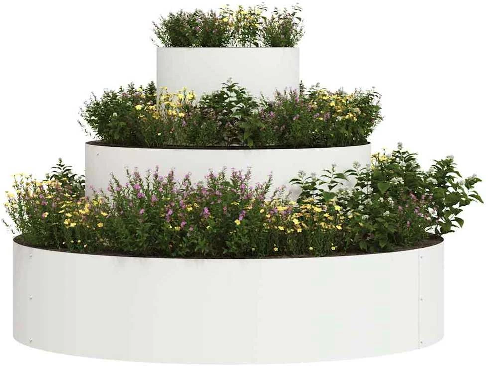 Sodo vazonas Balta 90 x 90 x 20 cm Šaltai valcuotas plienas