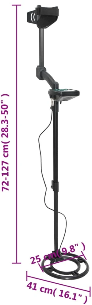 Metalo detektorius 24cm, paieškos gylis, LCD ekranas