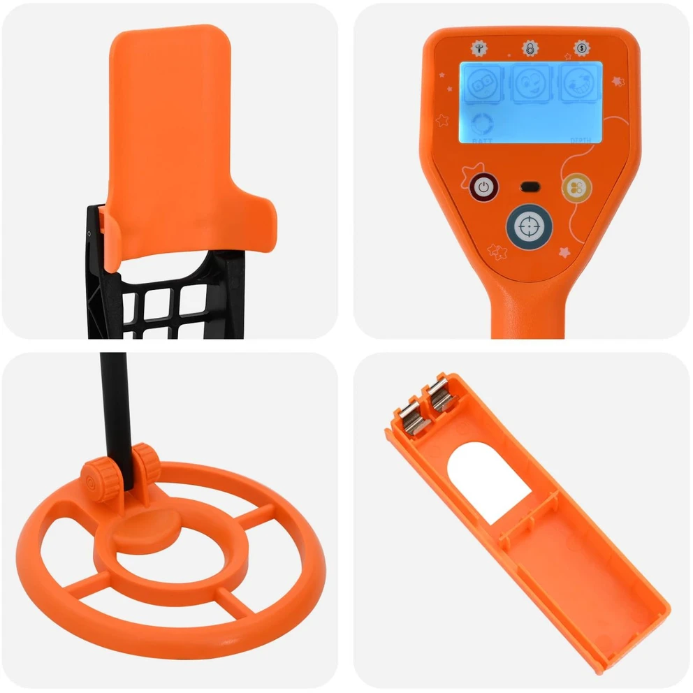 Metalo detektorius Metalų detektorius su LCD ekranu 2 modeliai 19 cm ritė Geltona