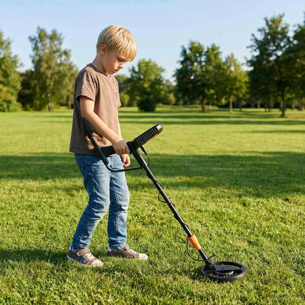 Metalo detektorius su LCD ekranu 3 modeliai 19 cm ritė Juoda