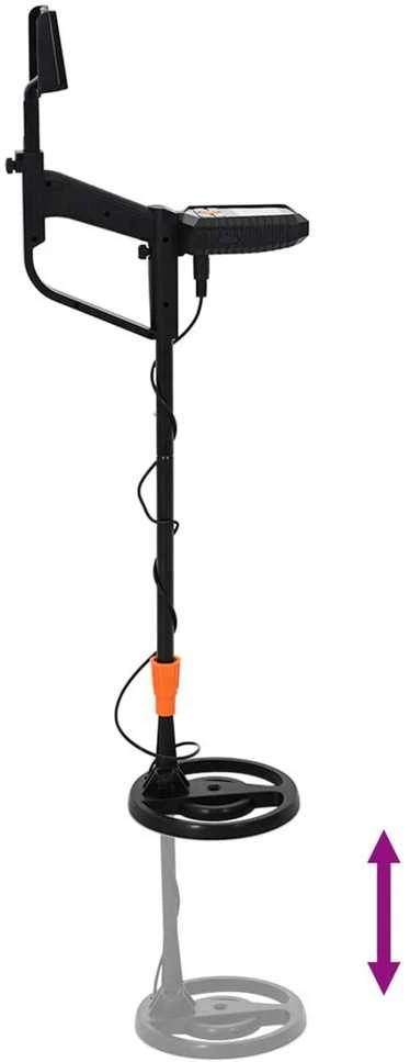 Metalo detektorius su LCD ekranu 3 modeliai 19 cm ritė Juoda