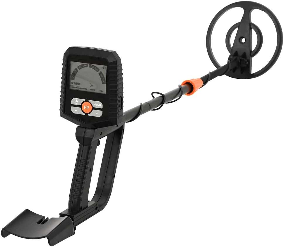 Metalo detektorius su LCD ekranu 3 modeliai 19 cm ritė Juoda