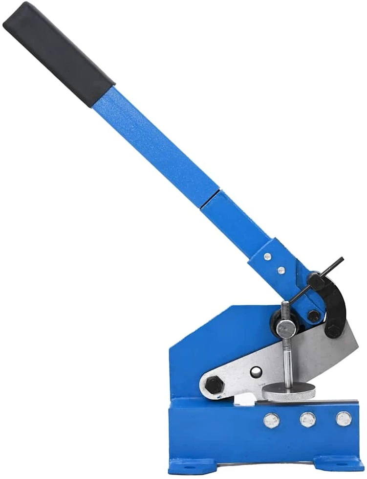 Metalo žirklės su svirtimi, mėlynos spalvos, 125mm