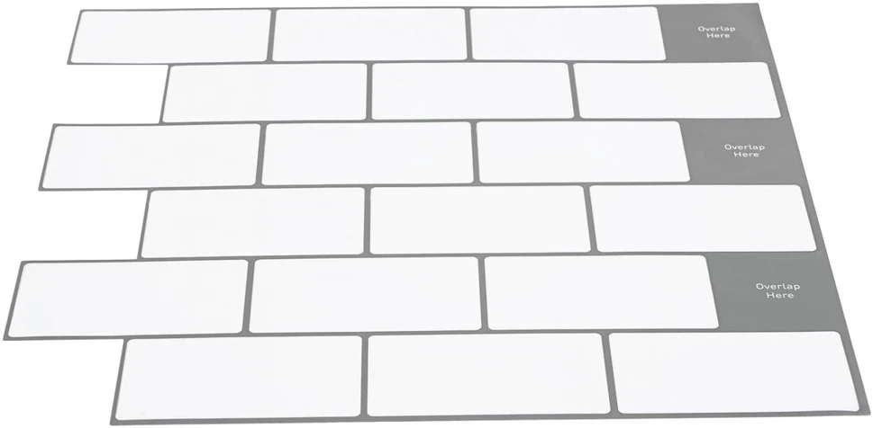 Metro plytelė 10 vnt. Balta pilka 30 x 30 cm