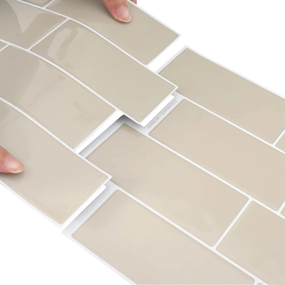 Metro plytelė 10 vnt. Smėlio 29 x 21 cm Poliuretanas ir PET