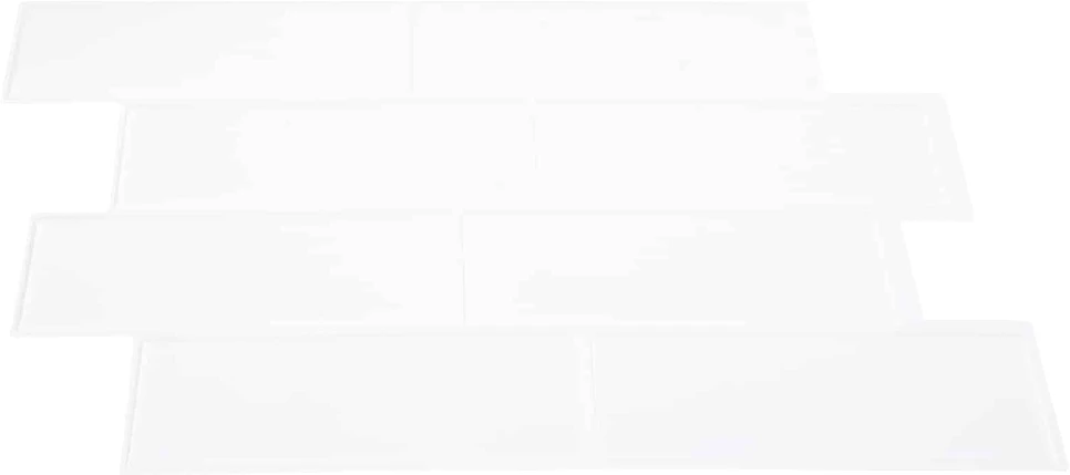 Metro plytelė 10 vnt. Balta 29 x 21 cm Poliuretanas ir PET