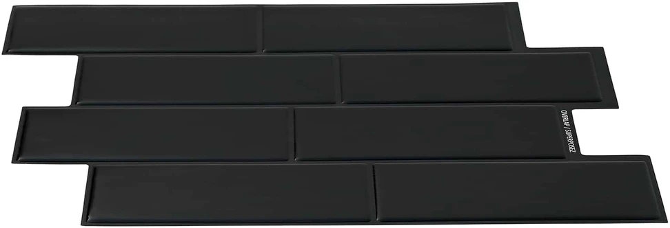 Metro plytelė 10 vnt. Juoda 29 x 21 cm Poliuretanas ir PET