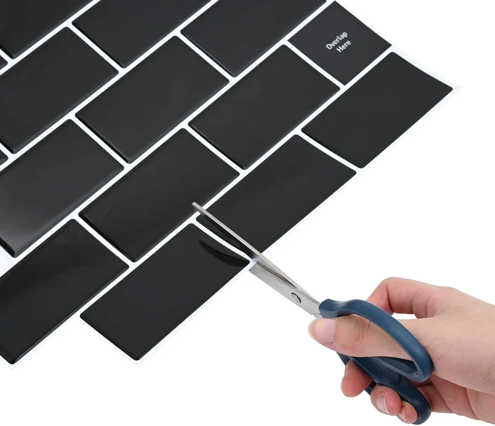 Metro plytelė 10 vnt. Juoda 30 x 30 cm Poliuretanas ir PET