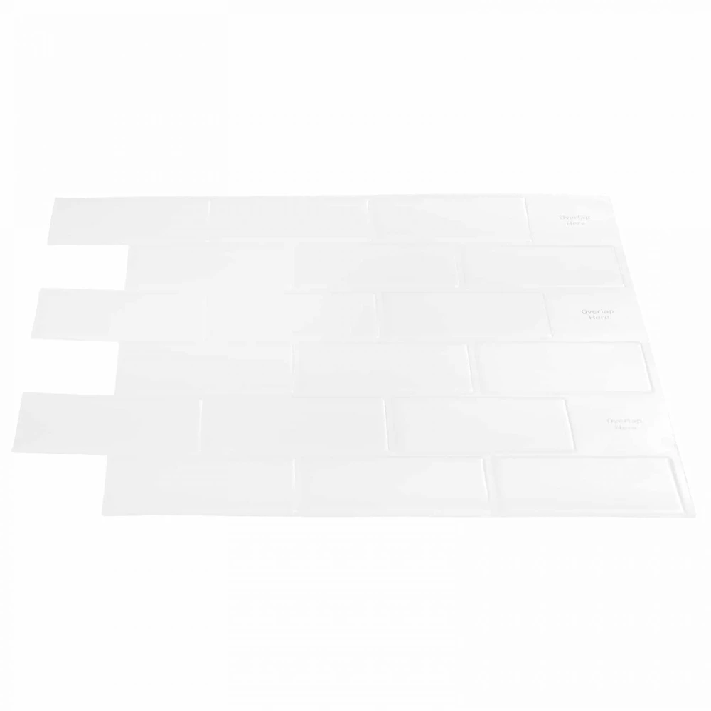 Metro plytelė 20 vnt. Balta 30 x 30 cm Poliuretanas ir PET