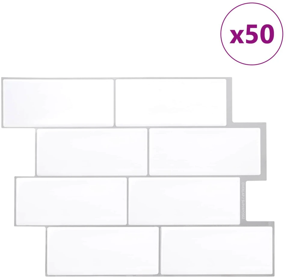 Metro plytelė 20 vnt. Balta pilka 29 x 21 cm