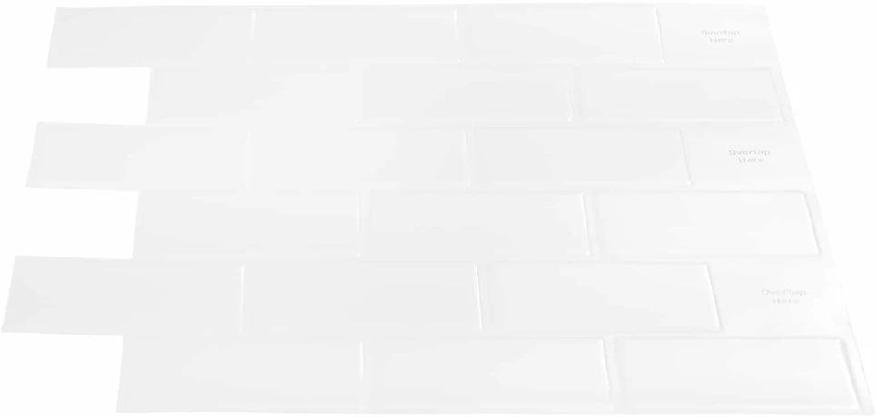 Metro plytelė 20 vnt. Balta 30 x 30 cm Poliuretanas ir PET