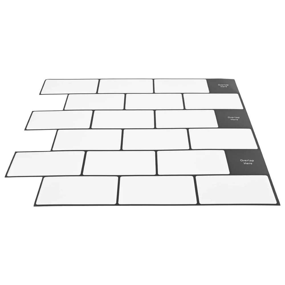 Metro plytelė 20 vnt. Balta juoda 30 x 30 cm