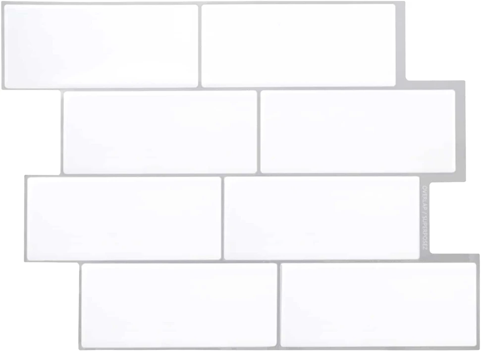 Metro plytelė 20 vnt. Balta pilka 29 x 21 cm