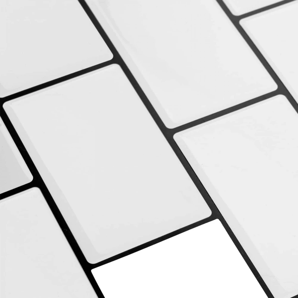 Metro plytelė 50 vnt. Balta juoda 30 x 30 cm