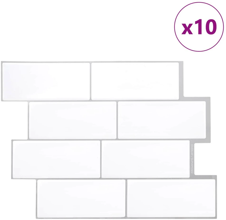 Metro plytelė 50 vnt. Balta pilka 29 x 21 cm
