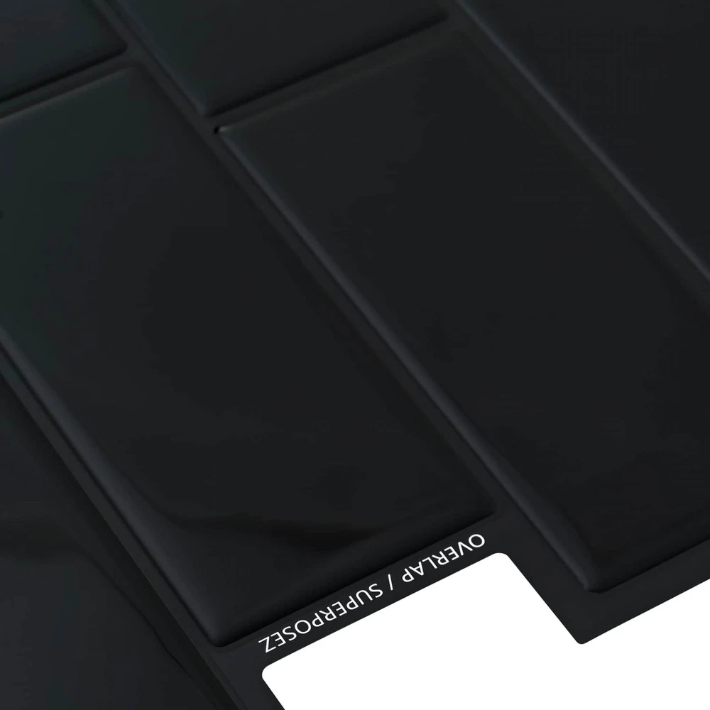 Metro plytelė 50 vnt. Juoda 29 x 21 cm Poliuretanas ir PET