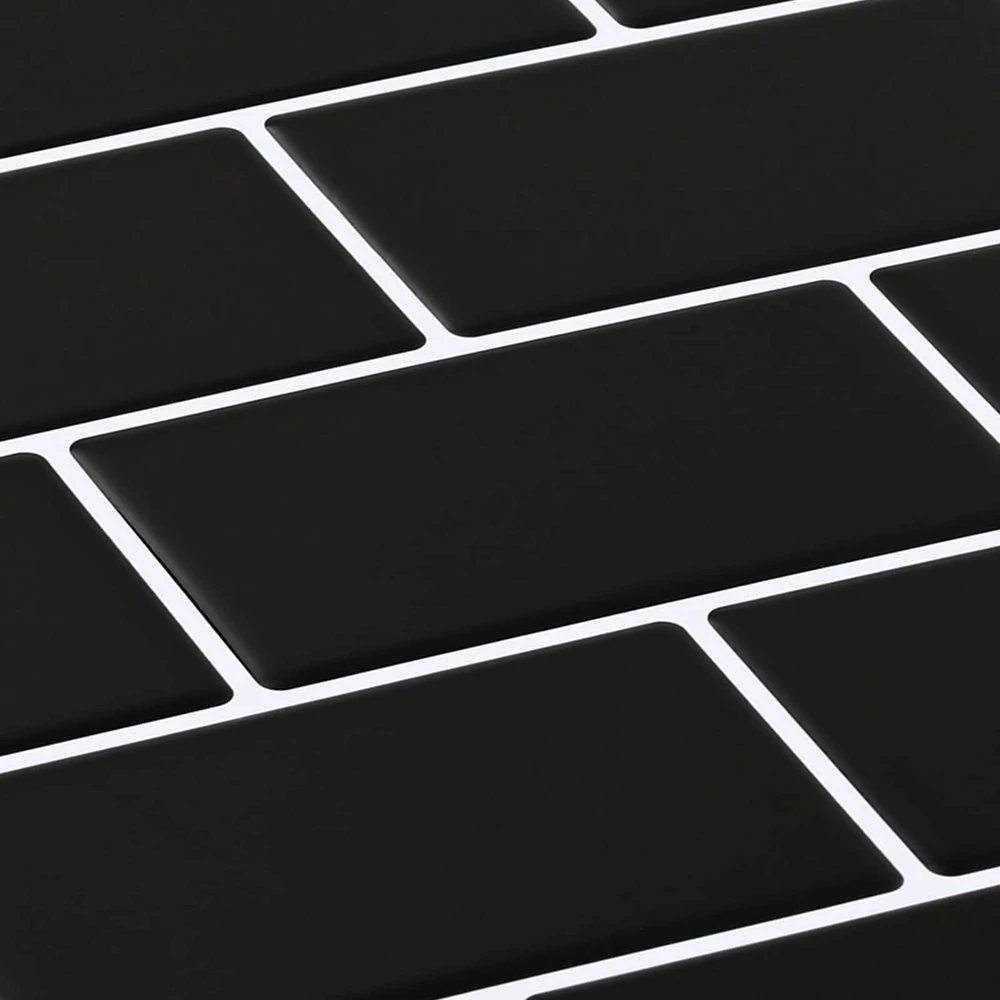 Metro plytelė 50 vnt. Juoda 30 x 30 cm Poliuretanas ir PET