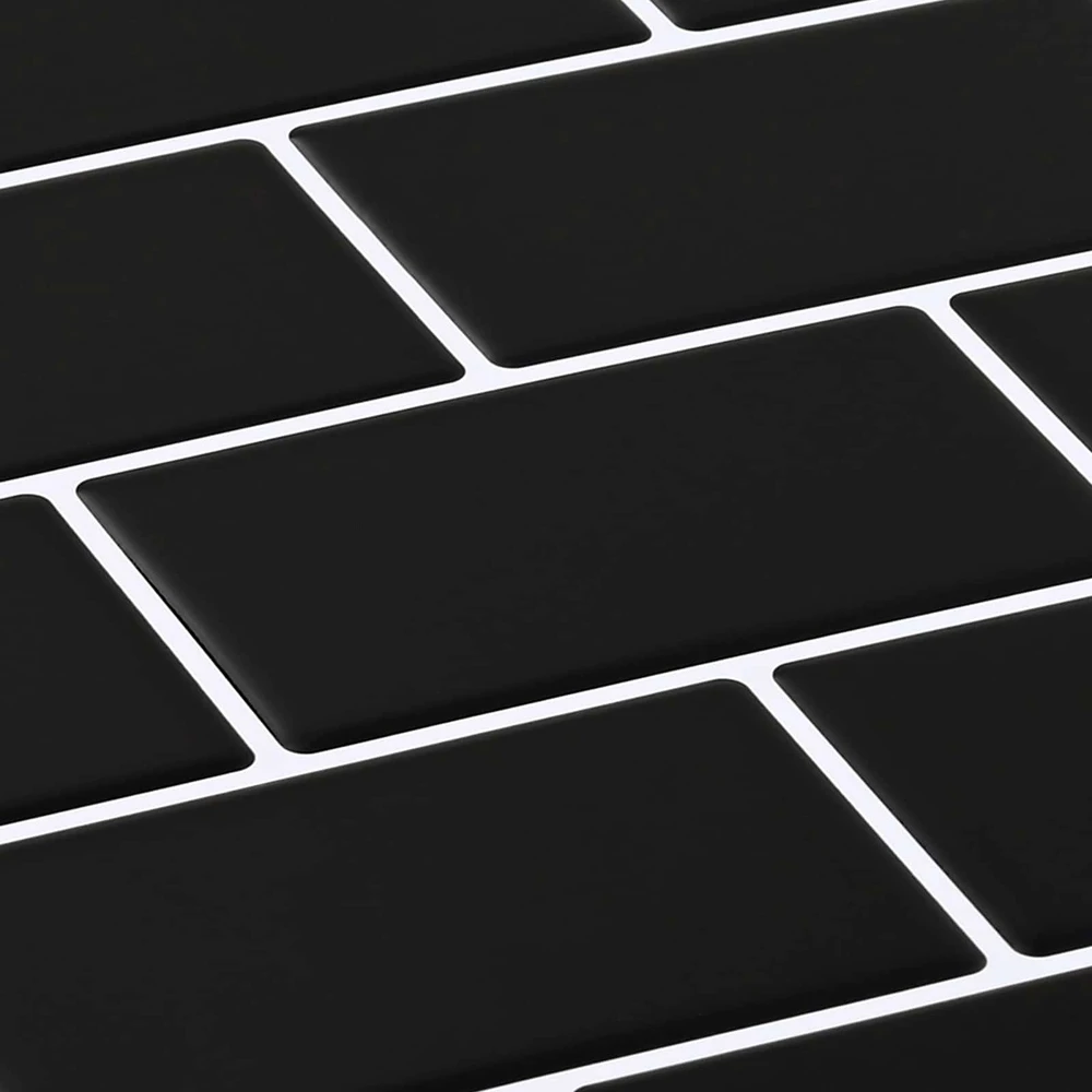Metro plytelė 50 vnt. Juoda 30 x 30 cm Poliuretanas ir PET