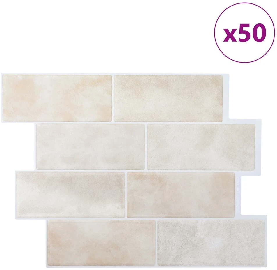 Metro plytelė 50 vnt. Šviesiai ruda marmuro 29 x 21 cm