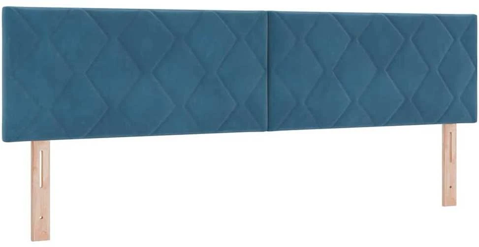 LED Čiužinio Lova Tamsiai mėlyna 180 x 200 cm Aksomas