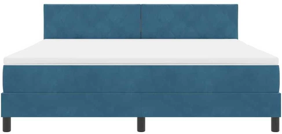 LED Čiužinio Lova Tamsiai mėlyna 180 x 200 cm Aksomas
