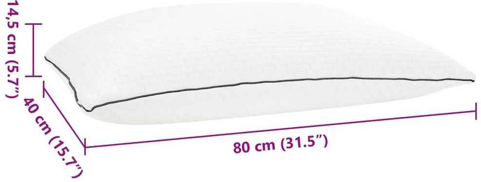 Shread miego pagalvė Balta 80 x 40 x 14,5 cm Atminties putos