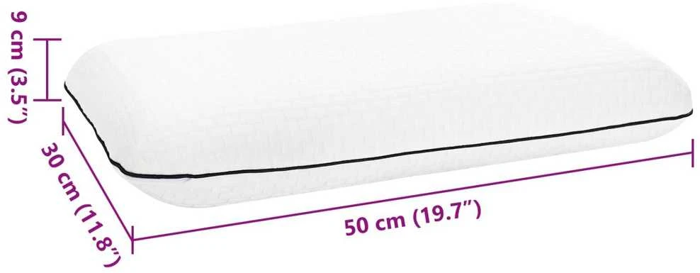 Miegamoji pagalvė 30 x 50 x 9 cm Vidutinis Gelio putos Balta