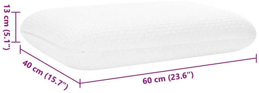 Miegamoji pagalvė 60 x 40 x 13 cm Atminties putos Balta