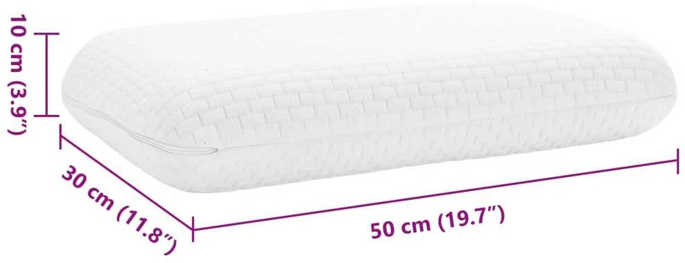 Miegamoji pagalvė 50 x 30 x 10 cm Atminties putos Balta