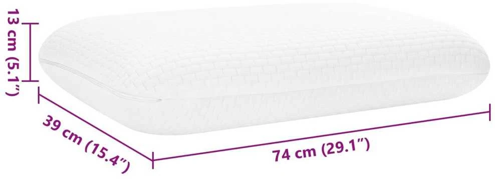 Miegamoji pagalvė 74 x 39 x 13 cm Atminties putos Balta