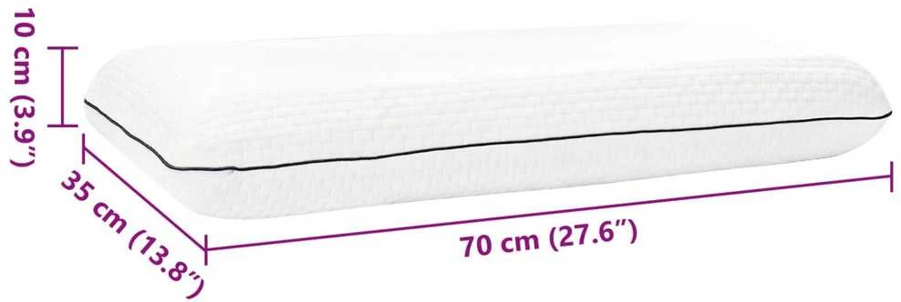 Miegamoji pagalvė 70 x 35 x 10 cm Vidutinis Gelio putos Balta
