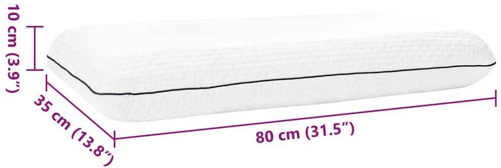 Miegamoji pagalvė 80 x 35 x 10 cm Vidutinis Gelio putos Balta