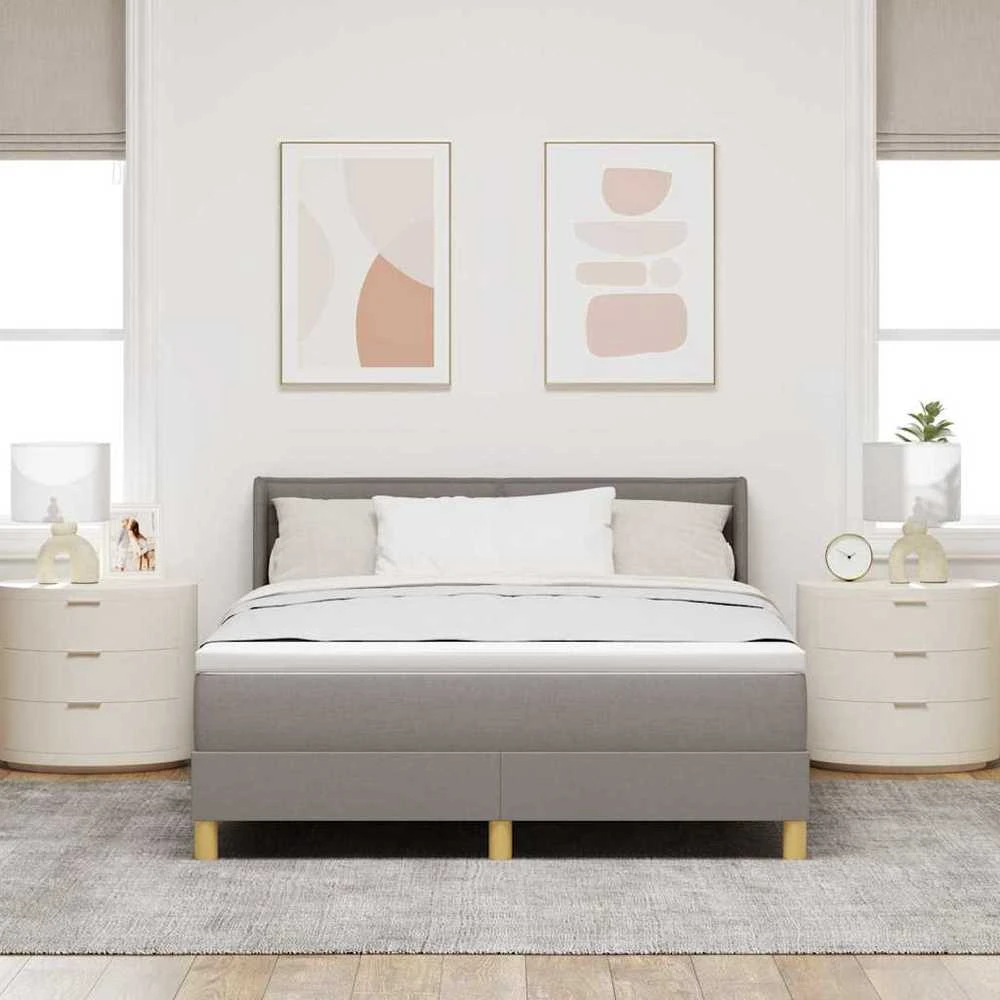 Kiemas lova su galvūgalio Taupe 190 x 140 cm audinys