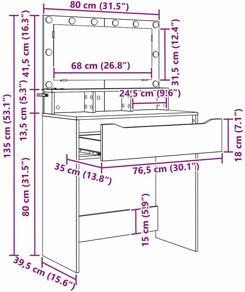 Miegamojo persirengimo stalai Pilkas Sonoma 80 x 39,6 x 135 cm