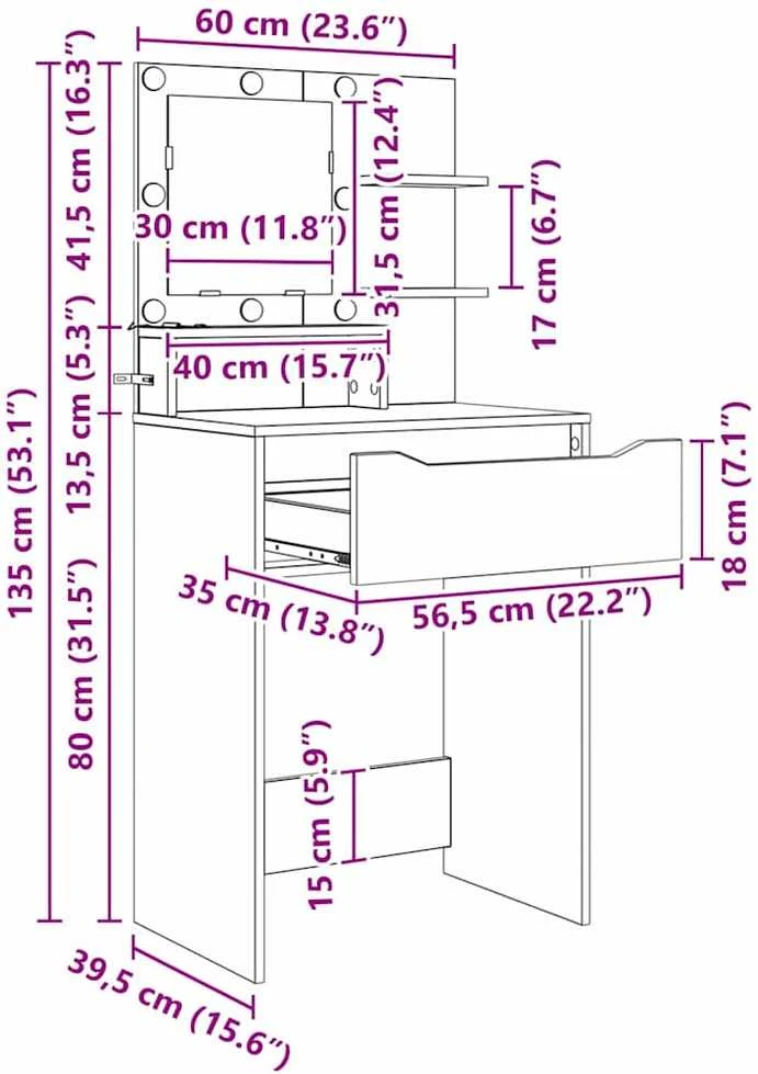 Miegamojo persirengimo stalai Pilkas Sonoma 80 x 39,6 x 135 cm